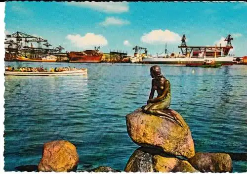 KOPENHAGEN - Partie an der Langelinie mit Meerjungfrau - von 1964 (AK6747)