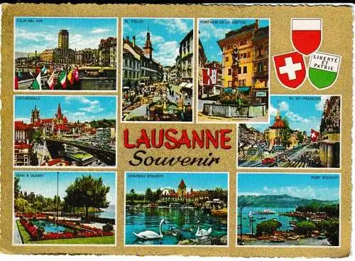 Lausanne Souvenir - 8 Ansichten - von 1963 (AK6754)