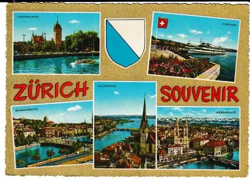 Zürich Souvenir - 5 Ansichten - von 1963 (AK6755)