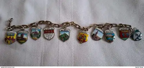 "Bettel"-Armband mit 10 Wappenanhänger - 800er Silber (1232)