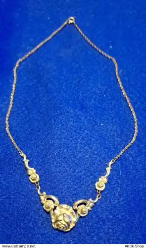 Biedermeier Collier wohl Schaumgold - Rosenmuster - von ca. 1900 (1235)