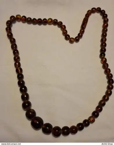 Bernsteinkette - Kugeln im Verlauf - mit Schraubverschluß - älter (1237)