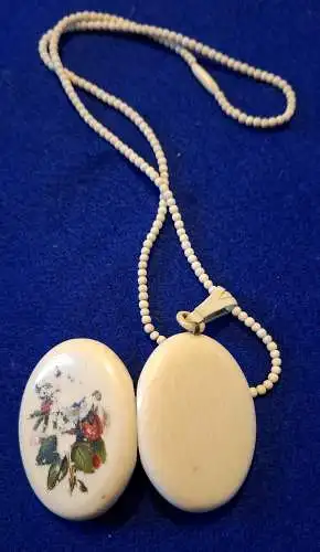 Seltene Jugendstil E-Bein-Medaillon-Kette mit Schraubverschluss - ca. von 1920 (1253)