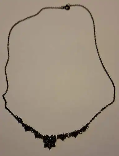 Granat Collier in Sterlingsilber 925/000 (geprüft) - Jugendstil - Böhmen (1258)