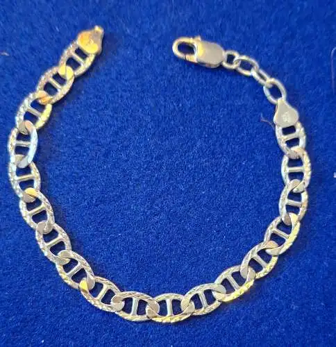 Steg-Panzer-Armband in Brillantschliff - Sterlingsilber 925/000 - Italy (1274)