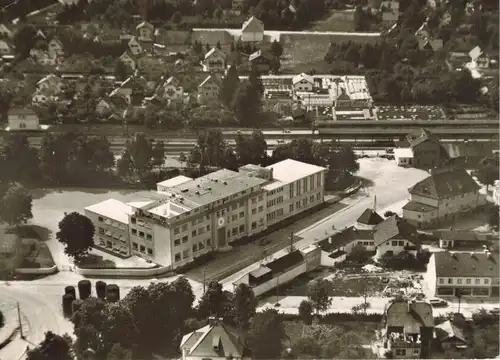 AK Gauting Schule gelaufen 1959 mit Marke