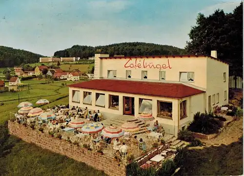 AK Grasellenbach, Gras-Ellenbach, Luftkurort, Café Hügel, 1961 gelaufen mit Marke