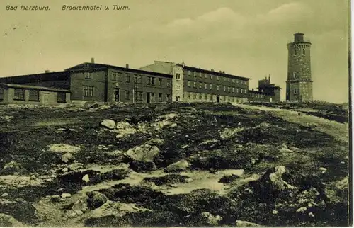 AK Bad Harzburg, Wernigerode, Brocken, Brockenhotel, 1910 gelaufen mit Marke