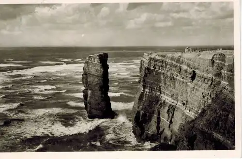 AK Helgoland, Nordspitze, Sturm, 1955 gelaufen mit Marke 