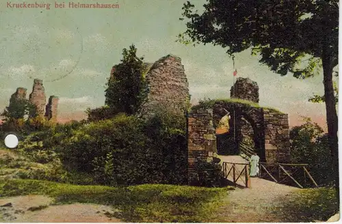 AK Helmarshausen, Bad Karlshafen, Krukenburg, 1914 gelaufen mit Marke