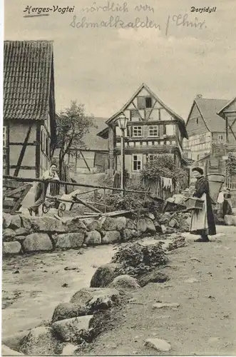 AK Trusetal, Brotterode-Trusetal, Herges-Vogtei, Dorfidyll, vor 1910 ungelaufen