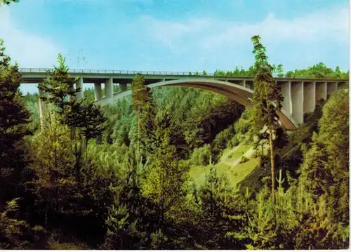 AK Hermsdorf, Teufelstalbrücke, 1973 gelaufen mit Marke+Sonderstempel