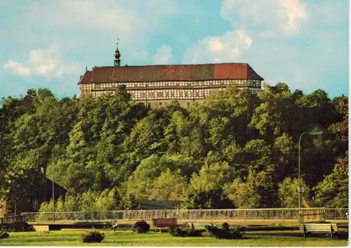 AK Herzberg, Harz, Schloß Herzberg, 1976 gelaufen mit Marke 