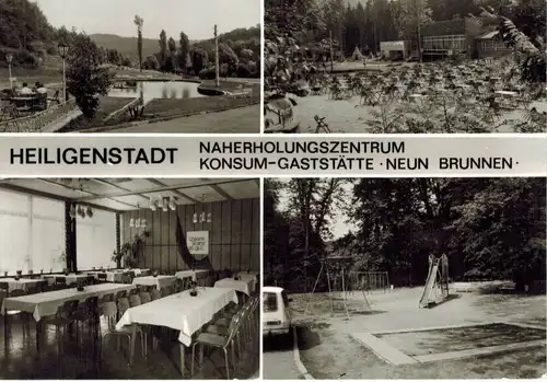 AK Heiligenstadt, Heilbad, Eichsfeld, Naherholungszentrum, Konsum, Gaststätte, Neun Brunnen, 1981 gelaufen mit Marke 