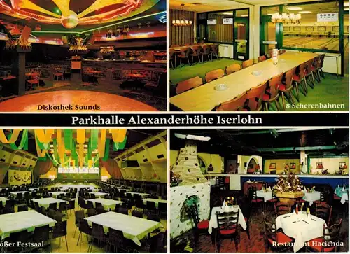 AK Iserlohn, Alexanderhöhe, Parkhalle, Ansichten, 1983 gelaufen mit Sondermarke+Sonderstempel oder ungelaufen