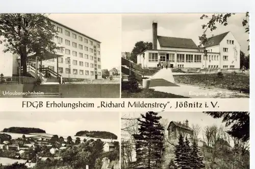 AK Plauen, Jößnitz, Ansichten, Schloß, Speisesaal, Urlauberwohnheim, Alt-Jößnitz, 1974 gelaufen mit Marke+Sonderstempel