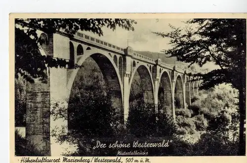 AK Bad Marienberg, Westerwald, Nistertalbrücke, Höhenluftkurort, 1940 gelaufen, Feldpost ohne Marke