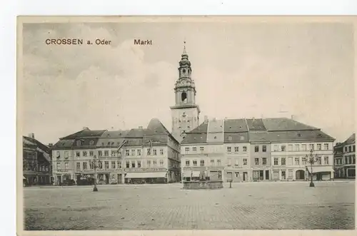 AK Krosno Odrzanskie, Crossen, Oder, Markt, 1910 gelaufen mit Marke