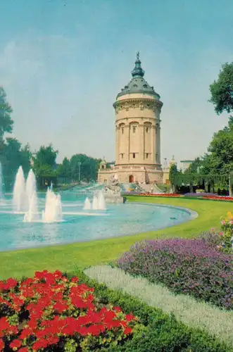 AK Mannheim, Wasserturm, Friedrichsplatz, ca. 1968 ungelaufen