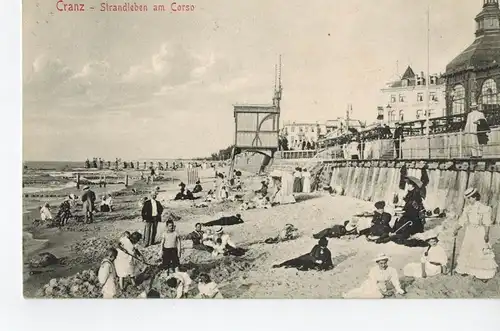 AK Selenogradsk, Cranz, Ostpreussen, Kaliningrad, Strandleben, Corso, 1909 gelaufen mit Marke