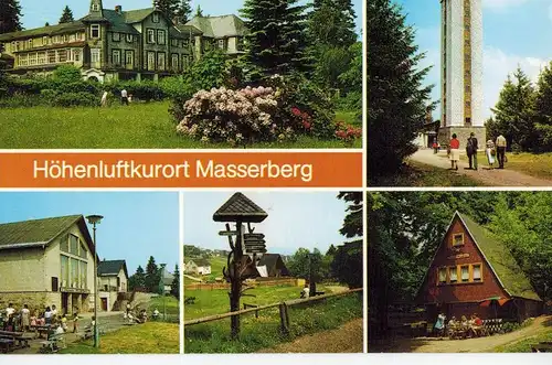 AK Masserberg, Rennsteig, Thüringer Wald, Werraquelle, Kurhaus, Warte, 1990 gelaufen ohne Marke