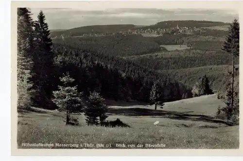 AK Masserberg, Rennsteig, Thüringer Wald, Bärenfalle, 1955 gelaufen mit Marke