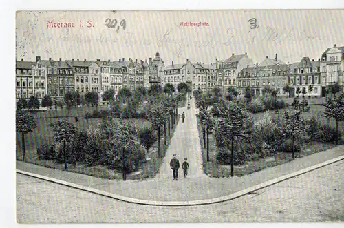 AK Meerane, Sachsen, Wettinerplatz, ca. 1910 gelaufen ohne Marke