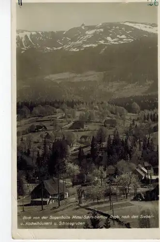 AK Jelenia Gora, Hirschberg, Szklarska Poseba, Schreiberhau, Riesengebirge, Niederschlesien, Sagenhalle, Siebenhäuser, Kochelhäuser, 1920er Jahre gelaufen, ohne Marke