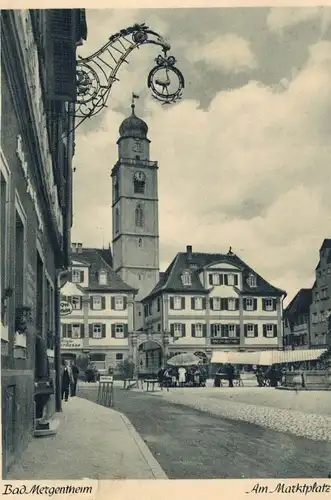 AK Bad Mergentheim, Marktplatz, Kupfer-Tiefdruck, ca. 1950er Jahre (?) ungelaufen