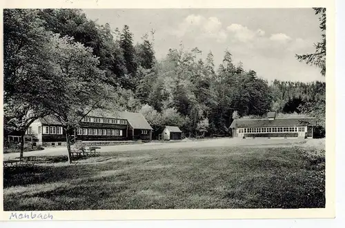 AK Bad Liebenzell, Monbachtal, Jugenderholungsheim, Sommerheim, Waldhalle, 1951 gelaufen mit Marke
