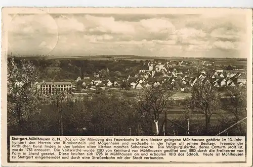 AK Stuttgart, Mühlhausen, Ansicht, Gasthaus zum Löwen, 1940 gelaufen mit Marke