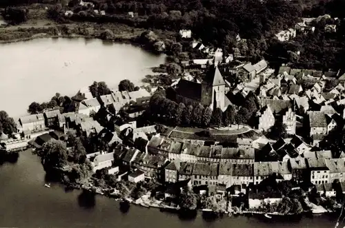 AK Mölln, Lauenburg, Ansicht, Stadtsee, 1976 gelaufen mit Sondermarke