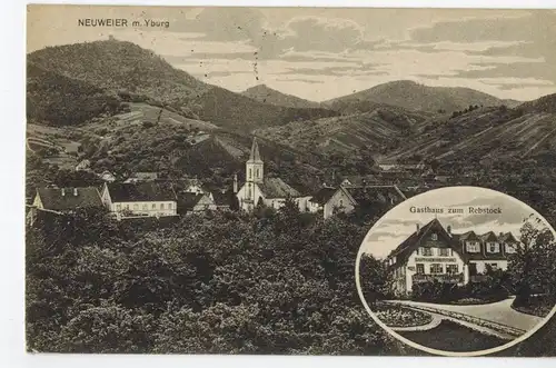 AK Baden-Baden, Neuweier, Yburg, Rebstock, 1923 gelaufen ohne Marke 