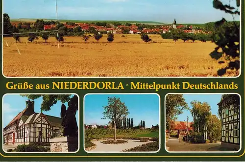 AK Vogtei, Niederdorla, Mittelpunkt Deutschlands, Ansichten, 1996 gelaufen ohne Marke 