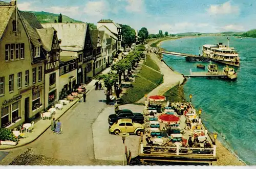 AK Bad Breisig, Bad Niederbreisig, Rhein, Rheinprommenade, 1963 gelaufen mit Marke