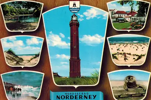 AK Norderney, Ansichten, 1991 gelaufen mit Marke