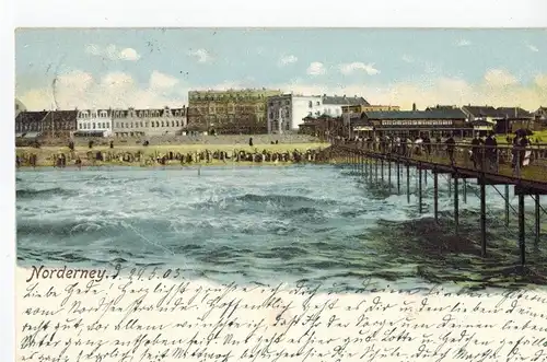 AK Norderney, Prommenade, Strand, 1903 gelaufen mit Marke