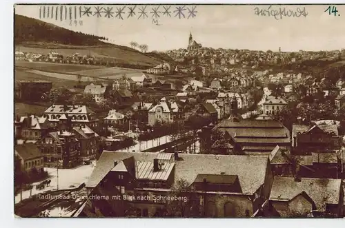 AK Bad Schlema, Oberschlema, Radiumbad, Schneeberg, 1929 gelaufen mit Marke 