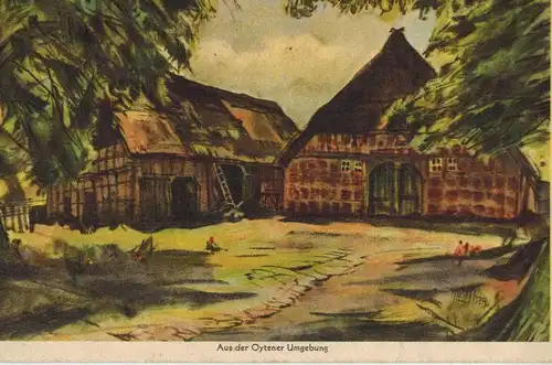 AK Oyten, Landhaus Jungborn, Max Naumann, Jungborn-Honig, Kreis Verden, 1939  gelaufen mit Marke