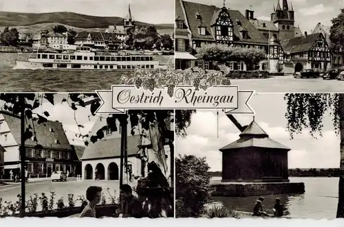 AK Oestrich-Winkel, Oestrich, Rheingau, Ansichten, 1962 gelaufen mit Marke