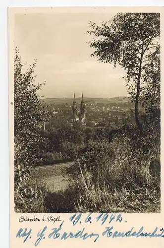 AK Oelsnitz, Vogtland, Ansicht, 1942 gelaufen ohne Marke, Feldpost