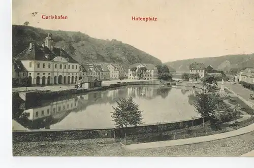 AK Bad Karlshafen, Weser, Hafenplatz, 1917 gelaufen mit Marke