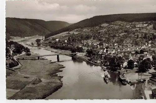 AK Bad Karlshafen, Weser, Solbad, Luftbild, 1956 gelaufen mit Marke