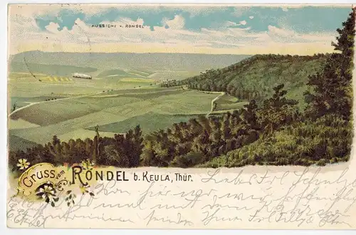 AK Helbedündorf, Keula, Rondel, Keulaer Wald, 1899 gelaufen mit Marke 
