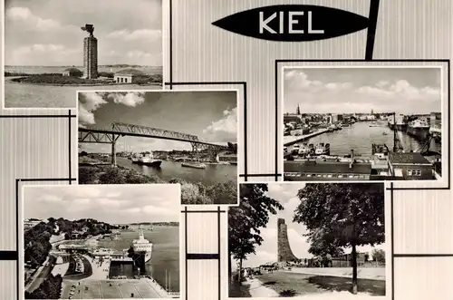 AK Kiel, Ansichten, 1964 gelaufen mit Marke