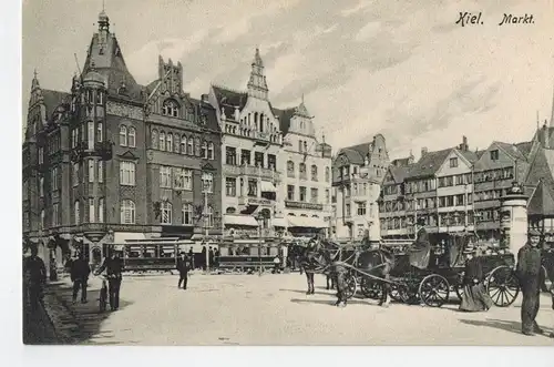 AK Kiel, Markt, 1910er Jahre, ungelaufen 