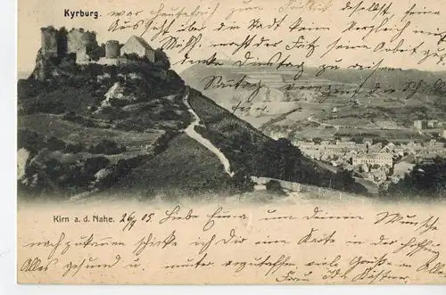 AK Kirn, Kyrburg, Nahe, Postkarte, Weltpostverein, 1905 gelaufen mit Marke