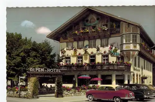 AK Kochel am See, Alpengasthof, Alpenhotel Schmied, 1962 gelaufen mit Marke