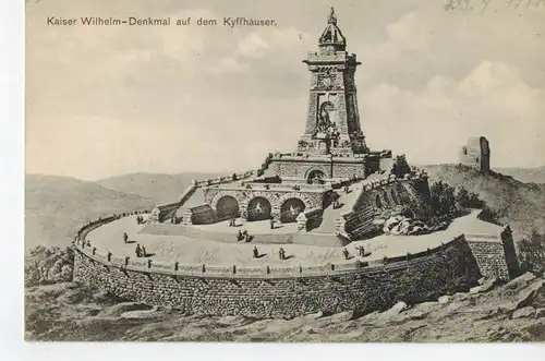 AK Kyffhäuserland, Steinthaleben, Kyffhäuserdenkmal, Kyffhäuser, 1911 gelaufen ohne Marke