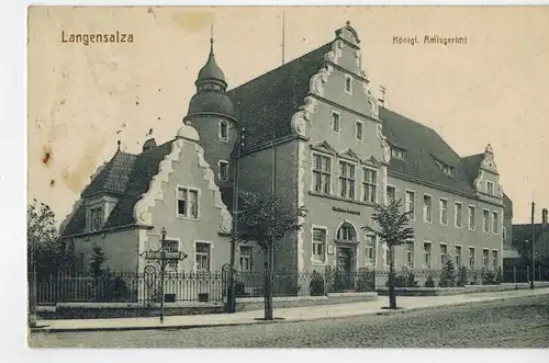 AK Bad Langensalza, Amtsgericht, 1917 gelaufen mit Marke 